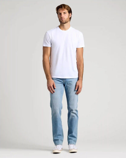 Light Indigo Wash Straight Authentic Denim Jeans