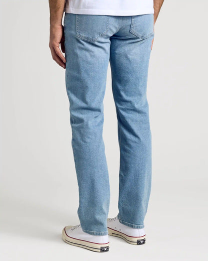 Light Indigo Wash Straight Authentic Denim Jeans