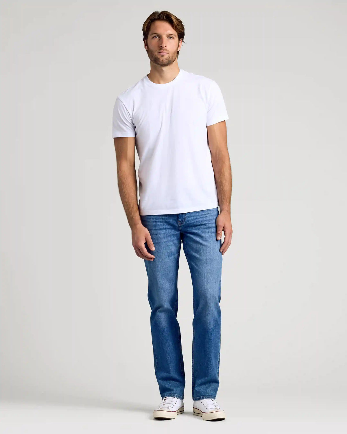 Medium Indigo Wash Straight Authentic Denim Jeans