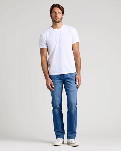 Medium Indigo Wash Straight Authentic Denim Jeans
