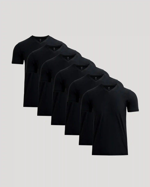 Black Active V-Neck 6-Pack