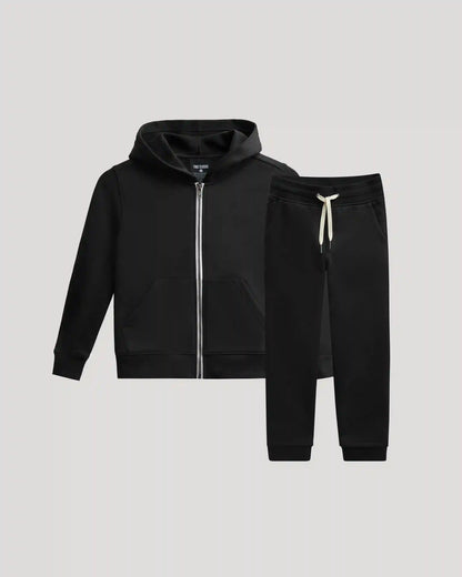 Boys Black Full Zip Fleece Hoodie & Jogger 2-Pack