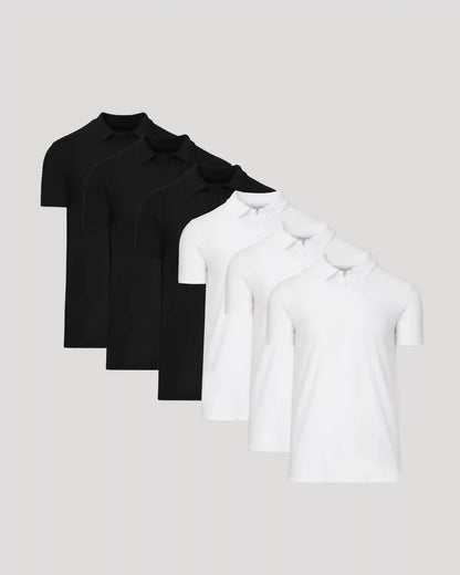 Black & White Tall Classic Polo 6-Pack
