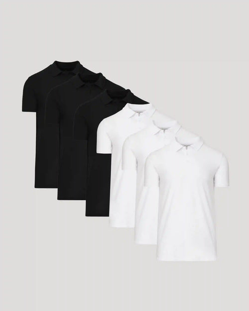 Black & White Tall Classic Polo 6-Pack