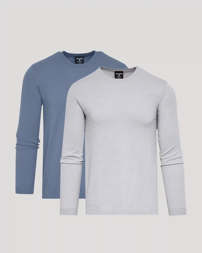 Heather Gray & Fiord Dressy Crew Neck Sweater 2-Pack