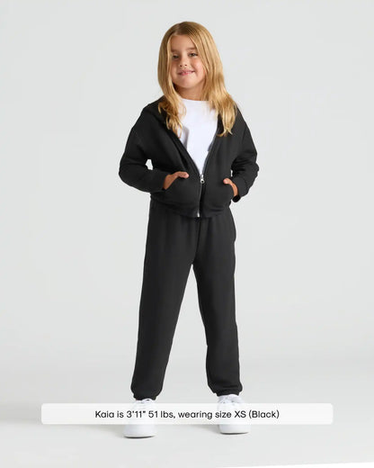 Girls Black Relaxed Joggers
