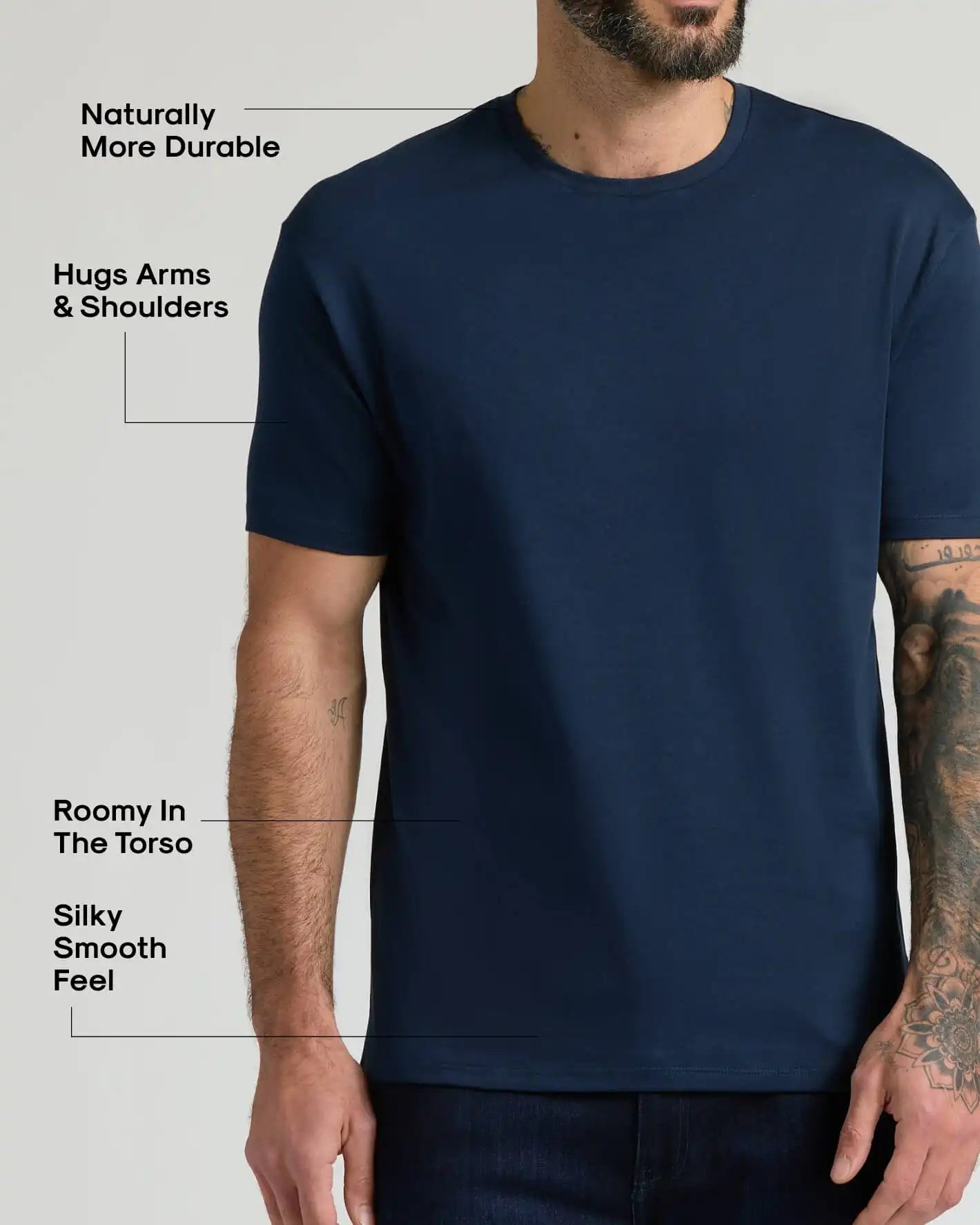 Navy Pima Cotton Blend Crew