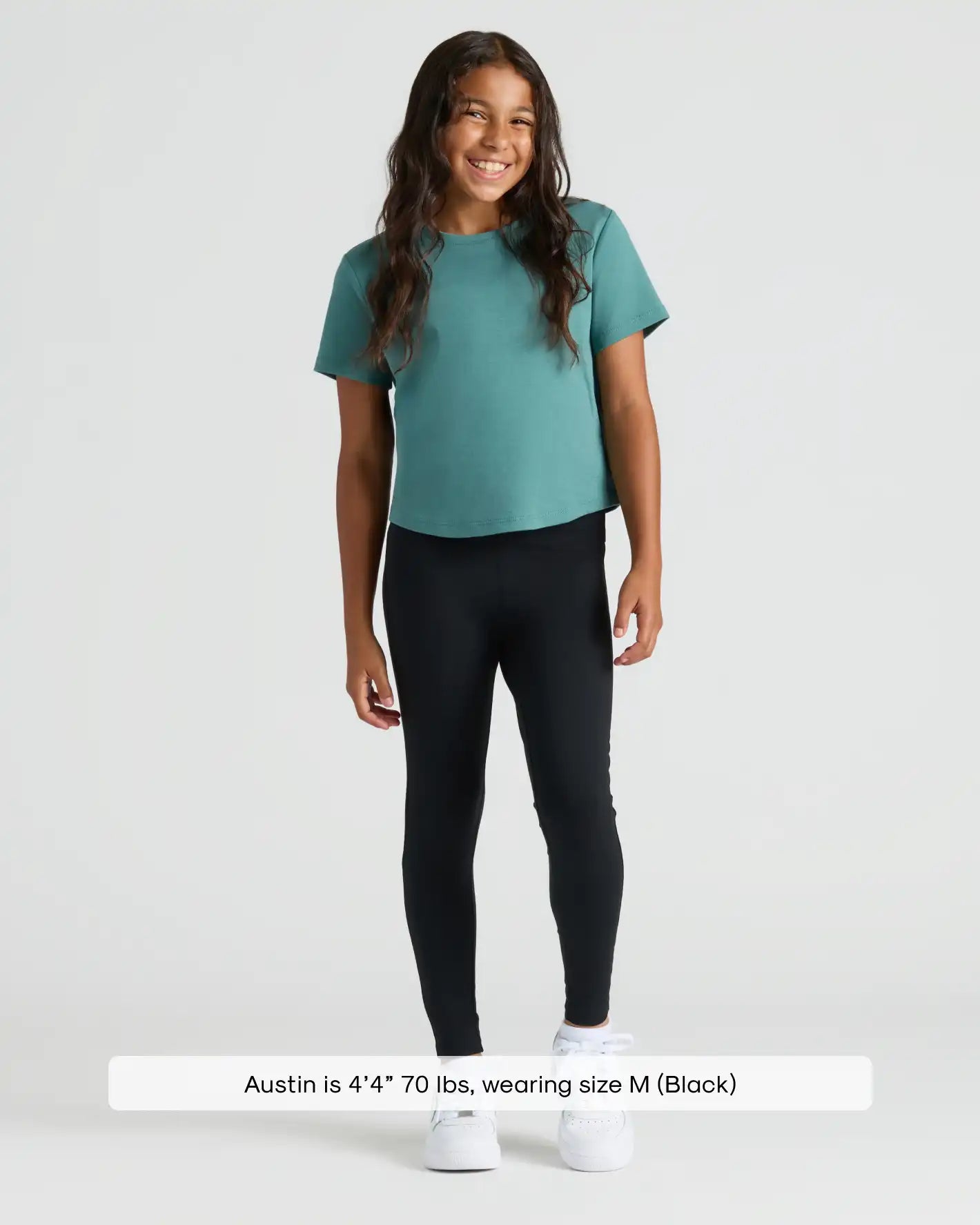 Girls Black Foldover Leggings