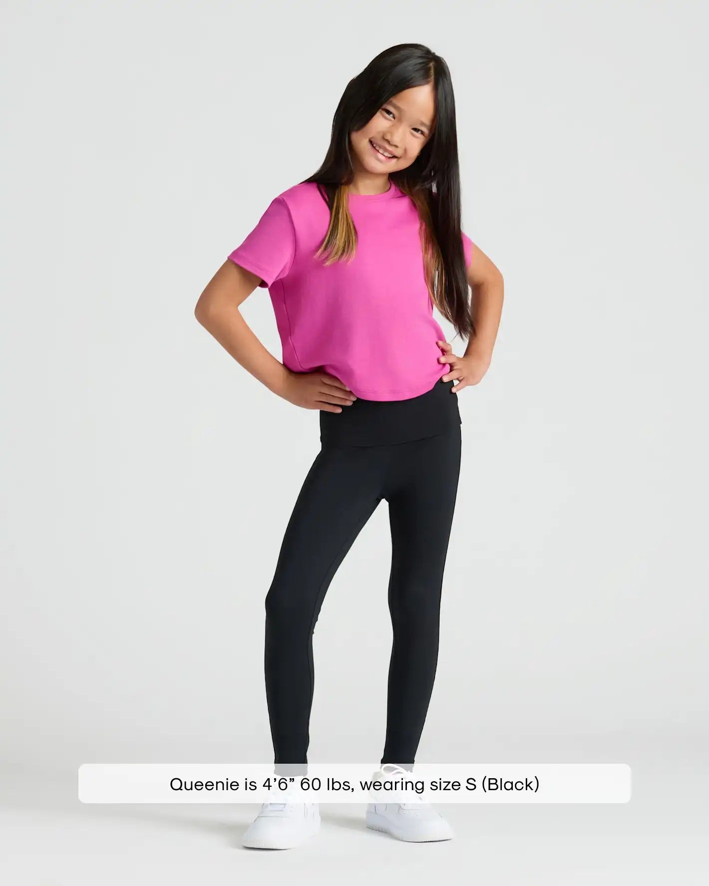 Girls Black Foldover Leggings