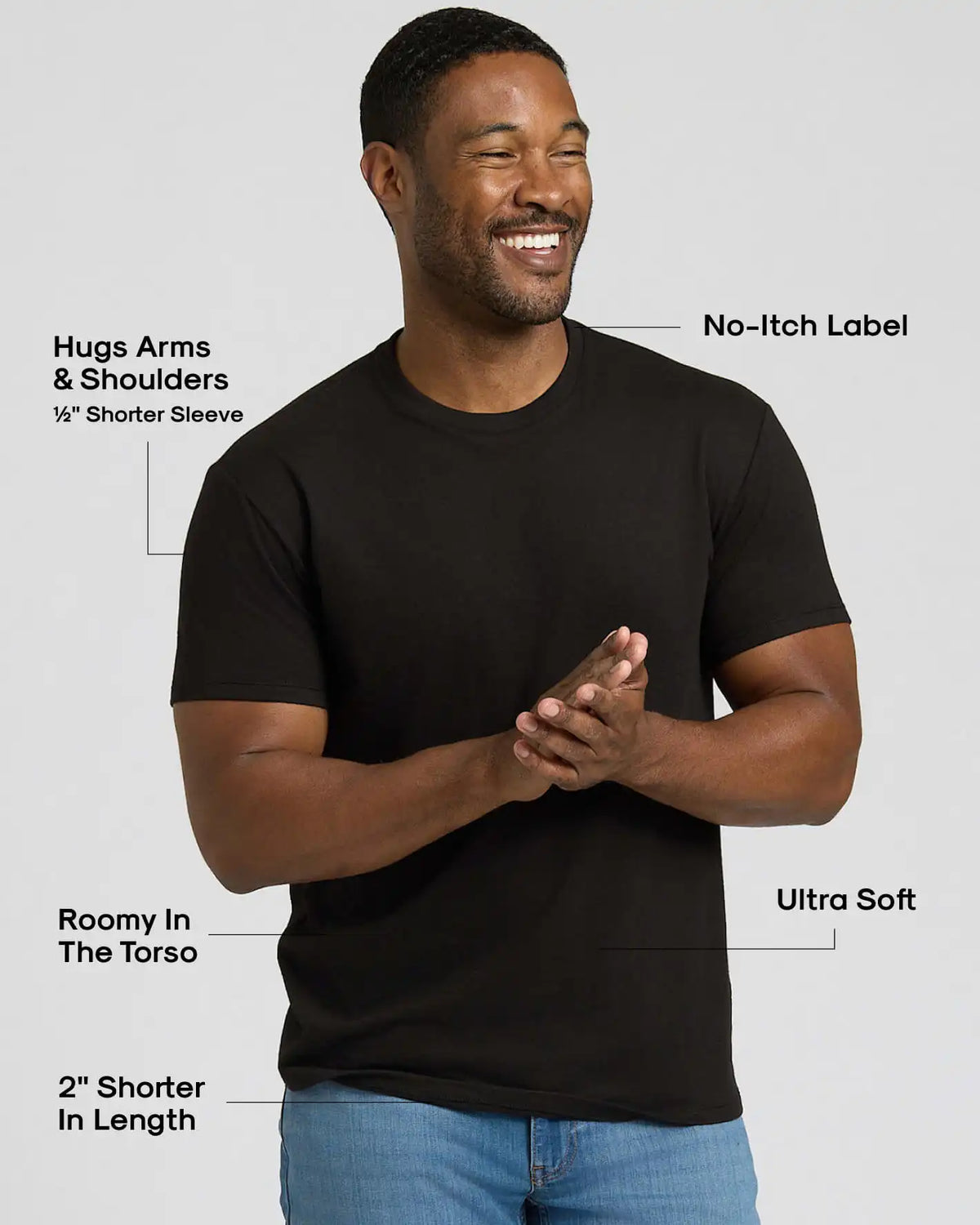 Black Short Classic Crew Neck