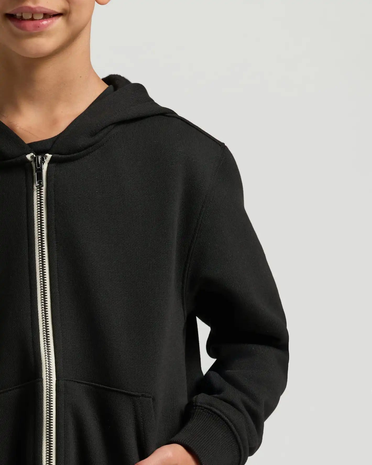 Boys' Black Fleece Full Zip Hoodie