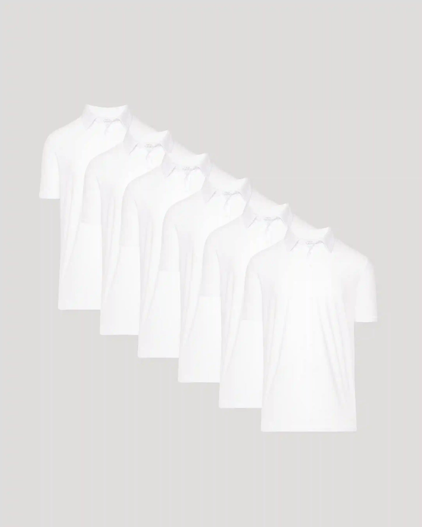 All White Active Polo 6-Pack