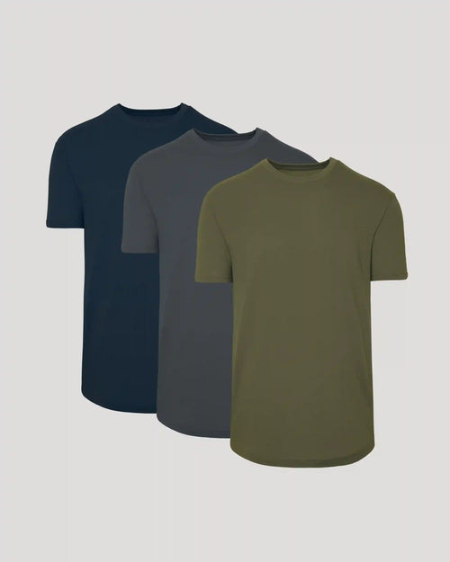 Classic Curved Hem Crew Neck 3-Pack
