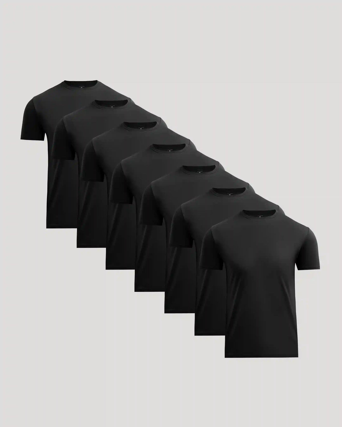 All Black Pima Cotton Blend Crew 7-Pack