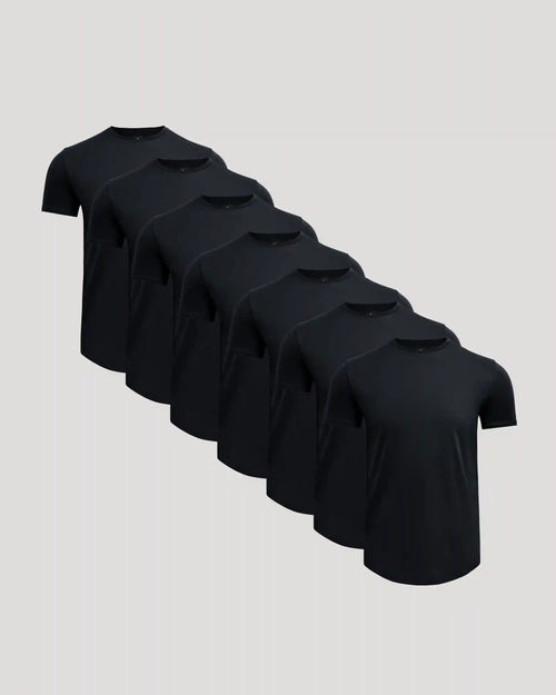Pima Cotton Blend Curved Hem Crew 7-Pack
