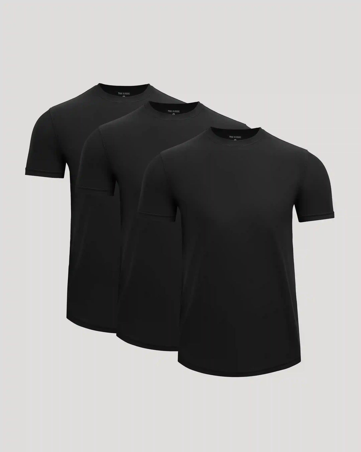 All Black Active Curved Hem Crew 3-Pack