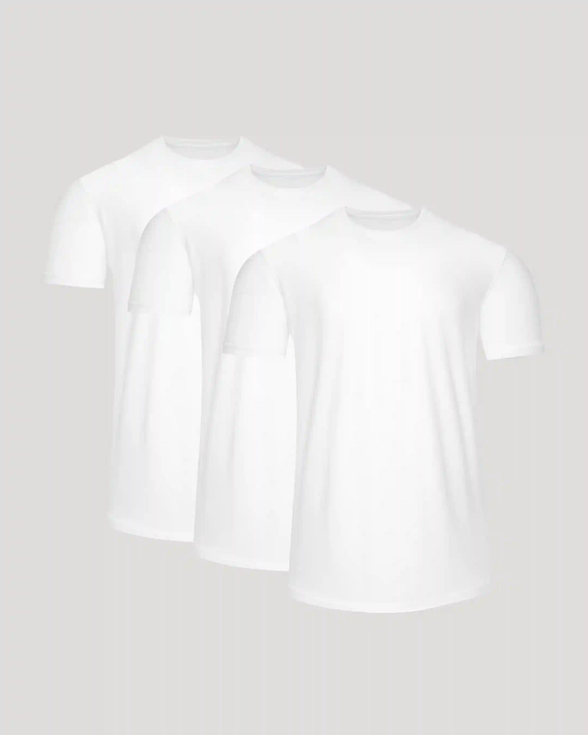 All White Active Curved Hem Crew 3-Pack