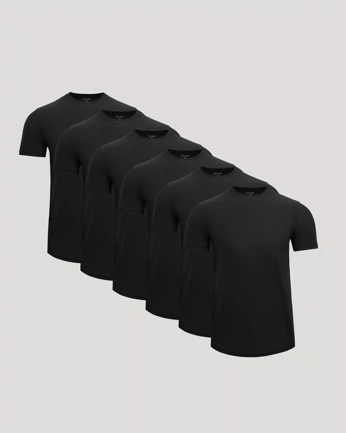 All Black Active Curved Hem Crew 6-Pack