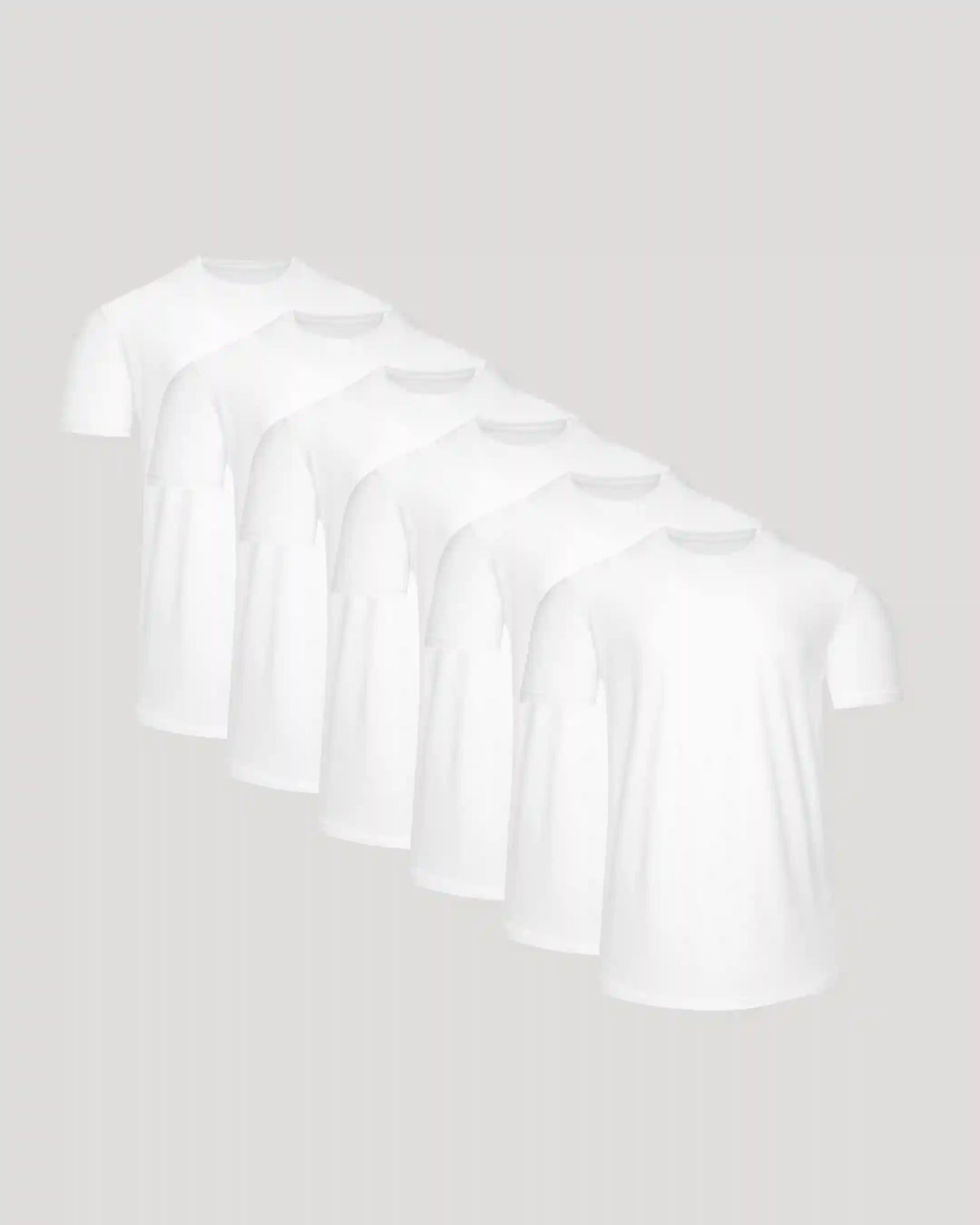 All White Active Curved Hem Crew 6-Pack
