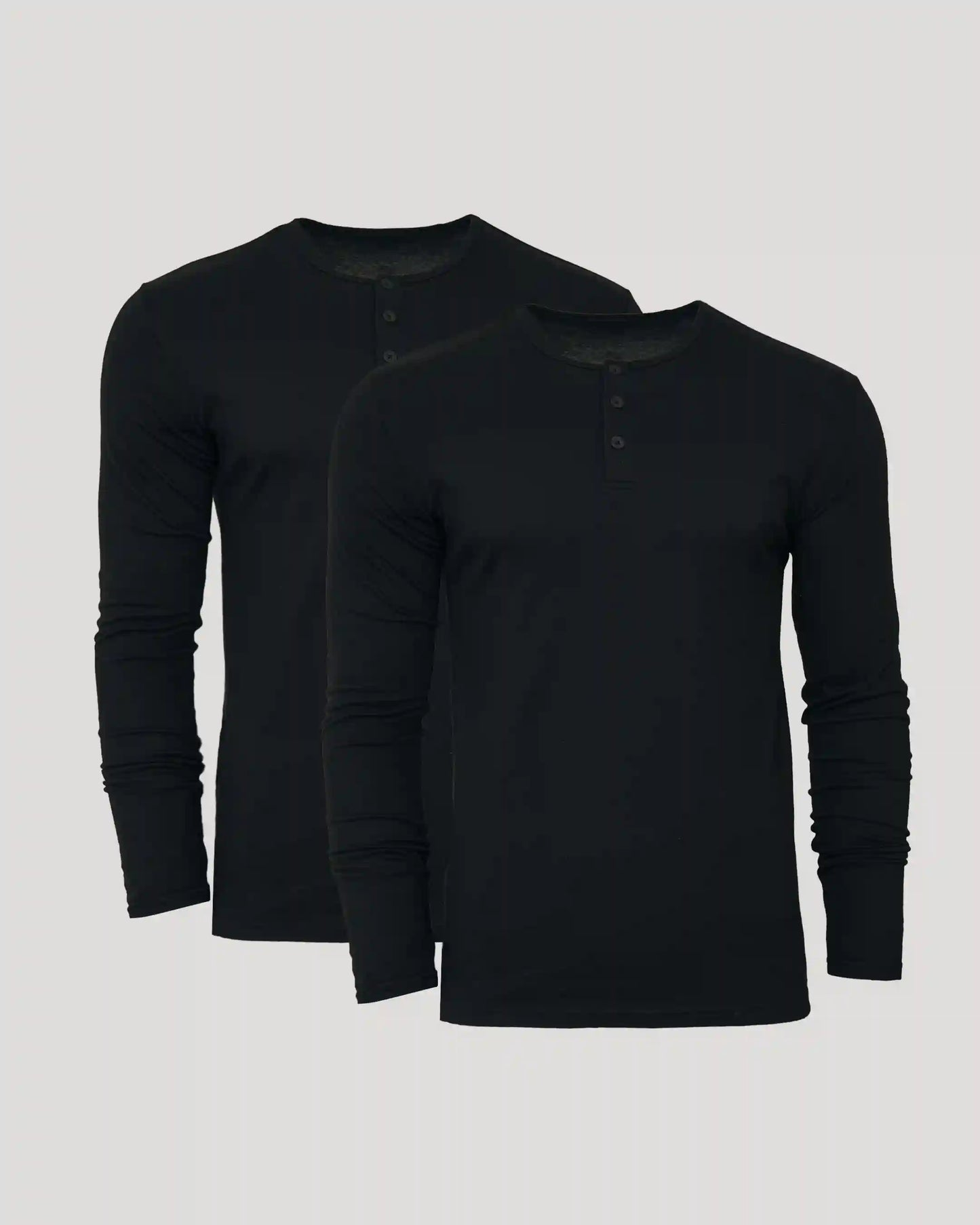 All Black Classic Henley 2-Pack
