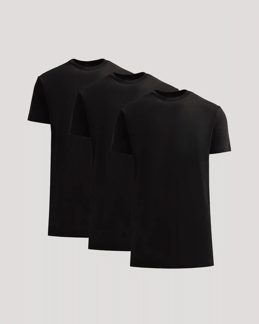 All Black Tall Heavyweight Crew 3-Pack