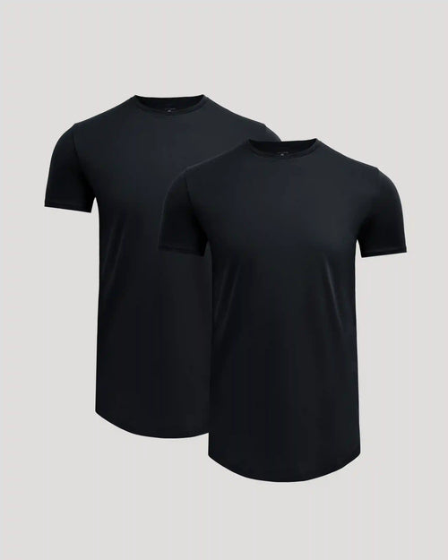 Tall Pima Cotton Blend Curved Hem Crew 2-Pack