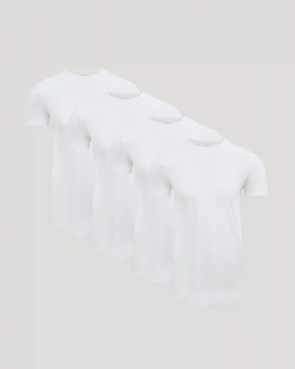 Tall Pima Cotton Blend Curved Hem Crew 4-Pack