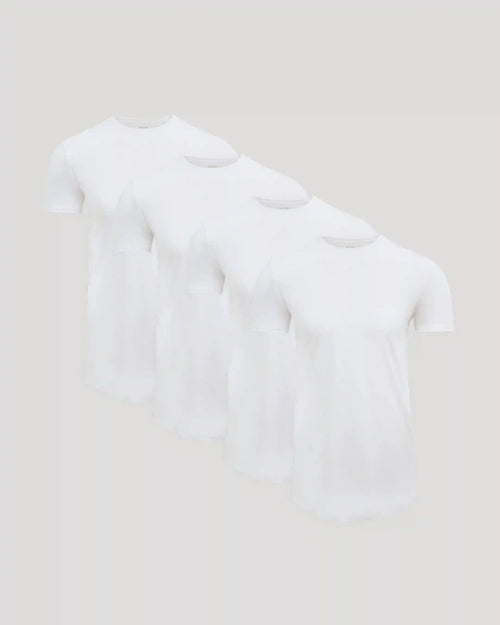 Tall Pima Cotton Blend Curved Hem Crew 4-Pack