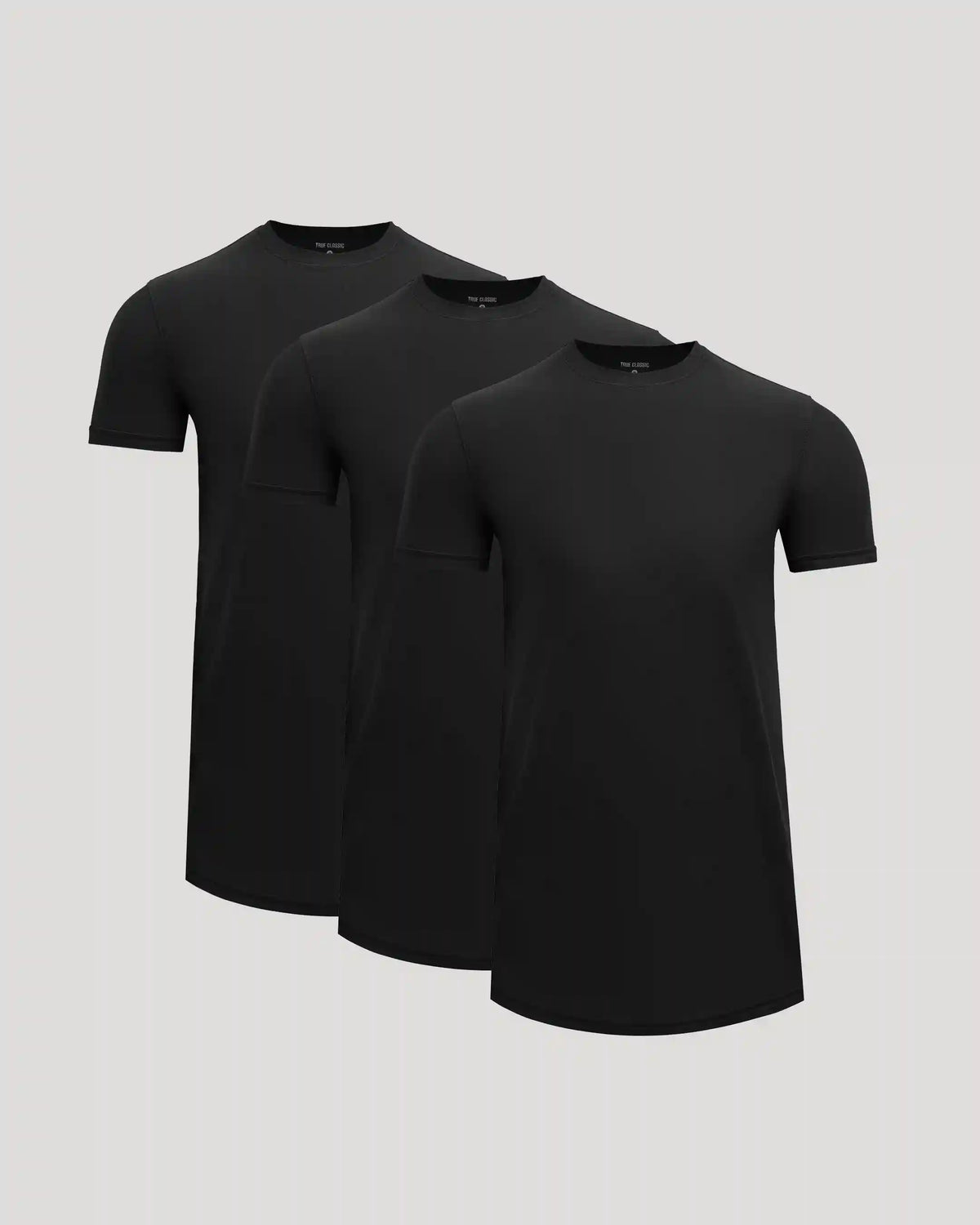 All Black Tall Active Curved Hem Crew 3-Pack