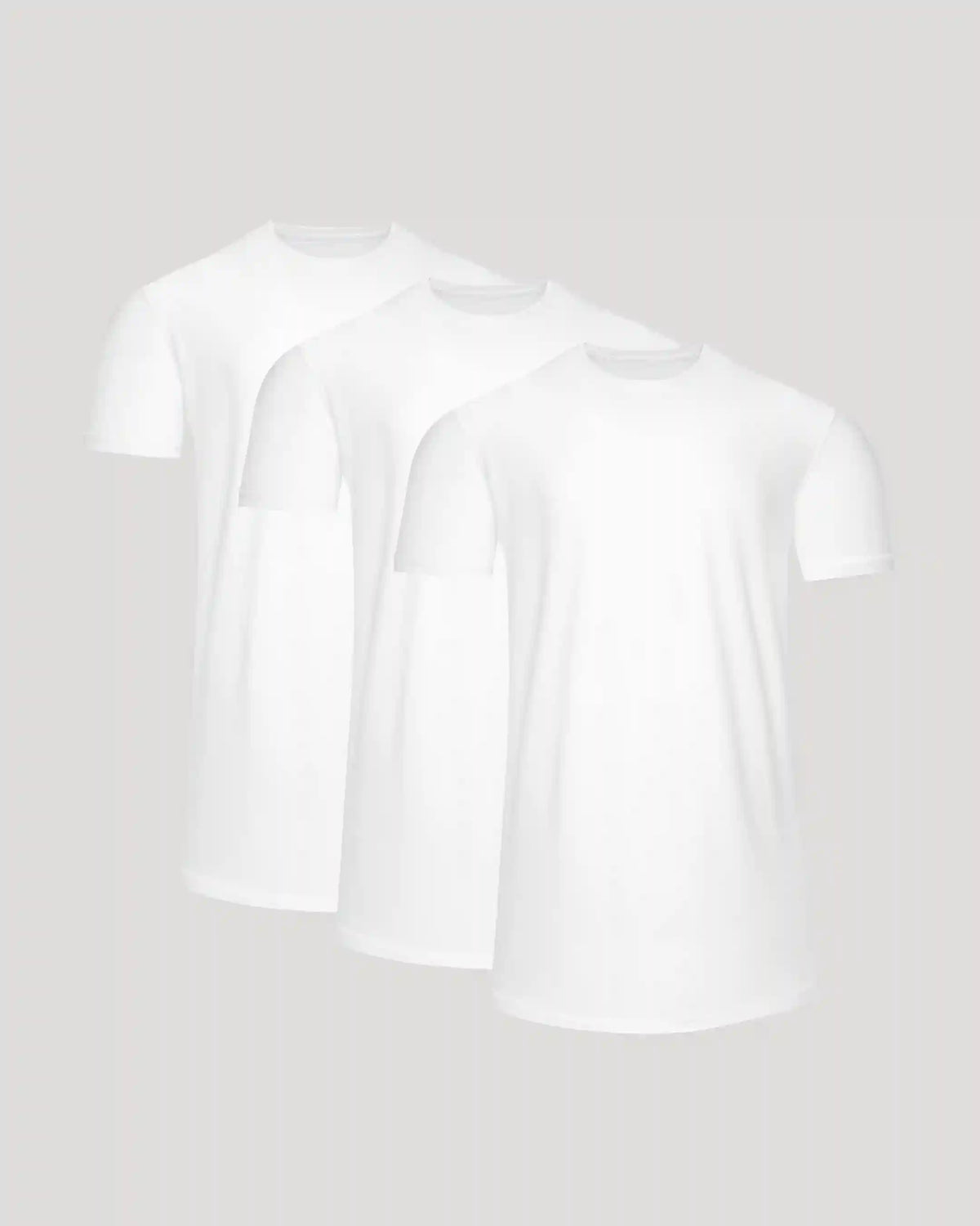 All White Tall Active Curved Hem Crew 3-Pack