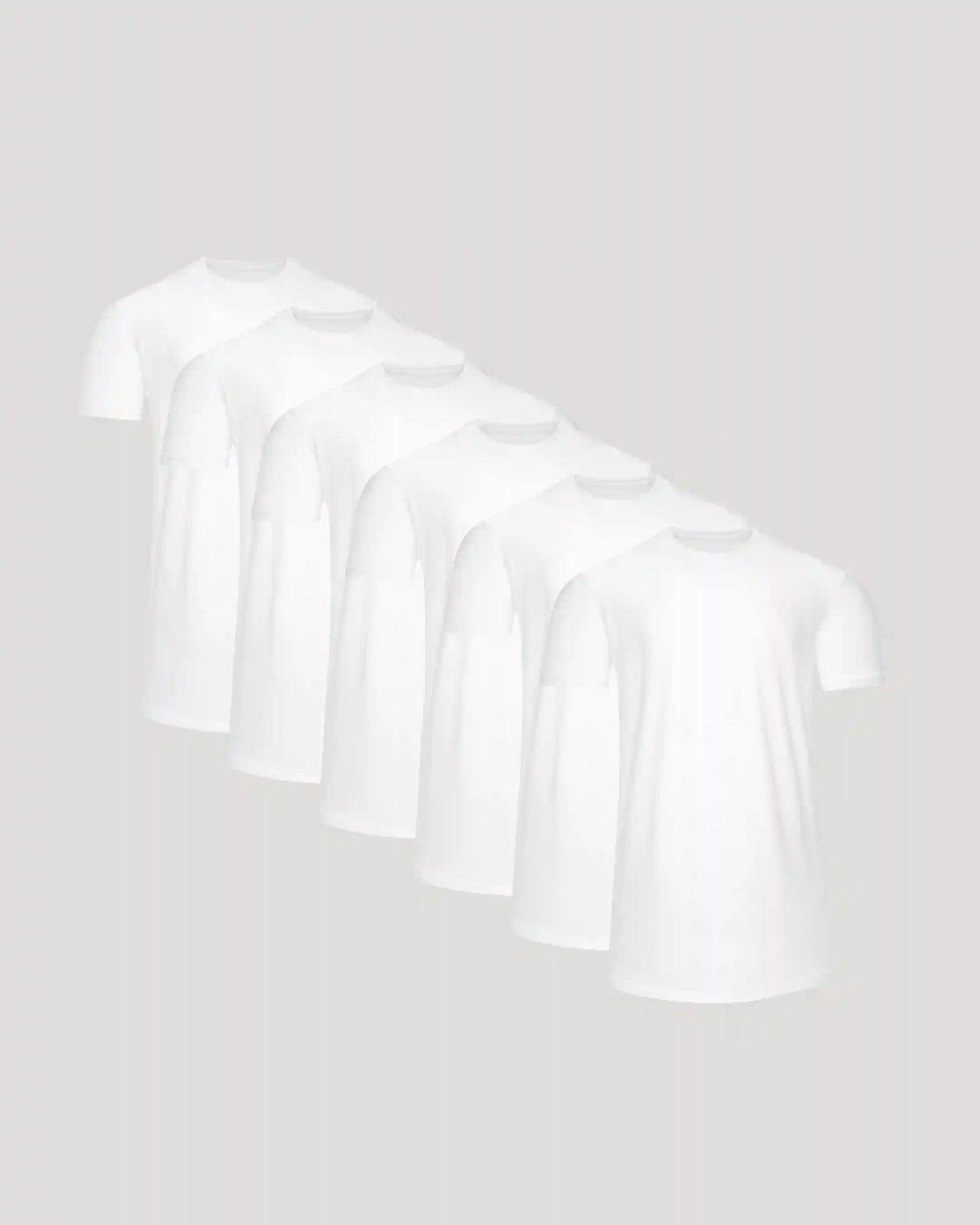 All White Tall Active Curved Hem Crew 6-Pack