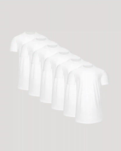 All White Tall Active Curved Hem Crew 6-Pack