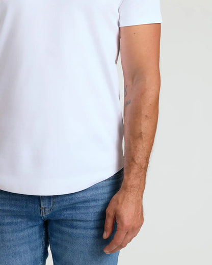 Pima Cotton Blend Curved Hem Crew 2-Pack