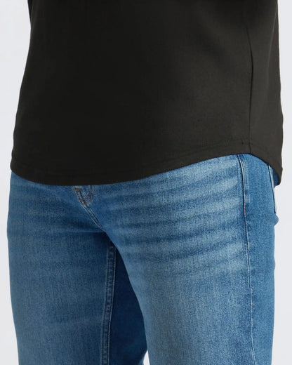 All Black Classic Curved Hem Crew Neck 3-Pack