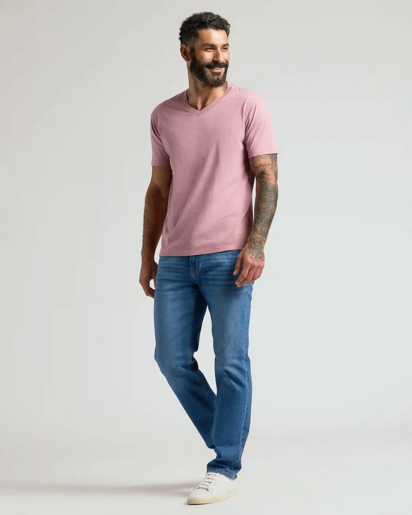 Light Heather Boysenberry Classic V-Neck