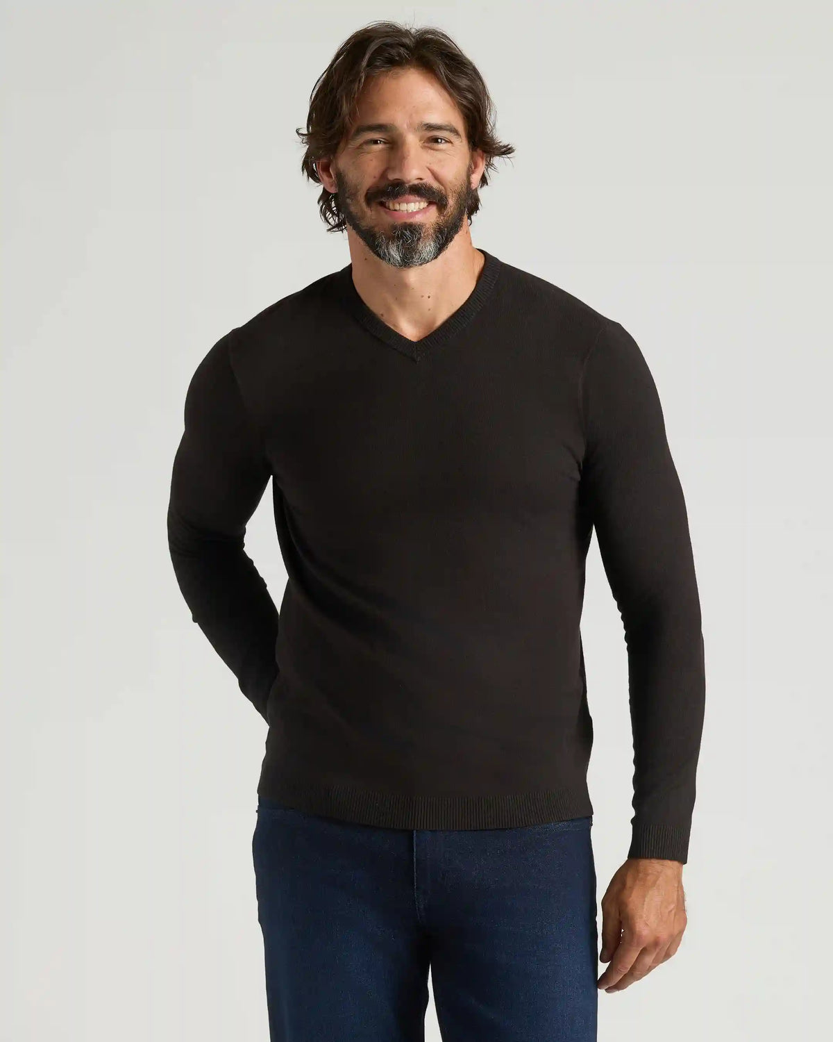 Black Dressy V-Neck Sweater