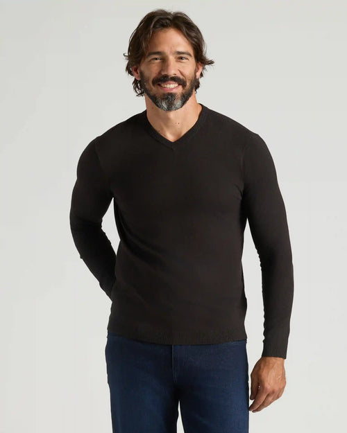 Black Dressy V-Neck Sweater