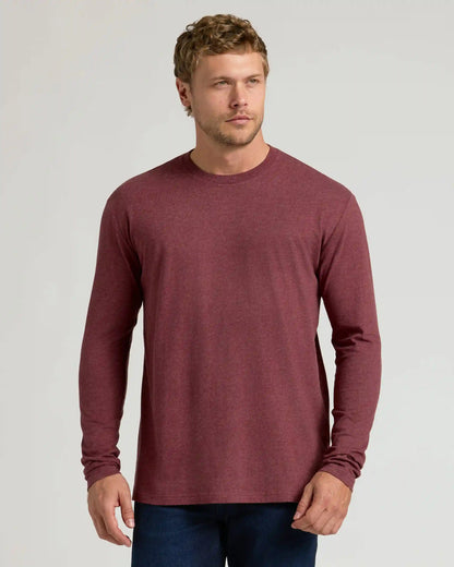 Dark Heather Clovewood Classic Long Sleeve Crew Neck
