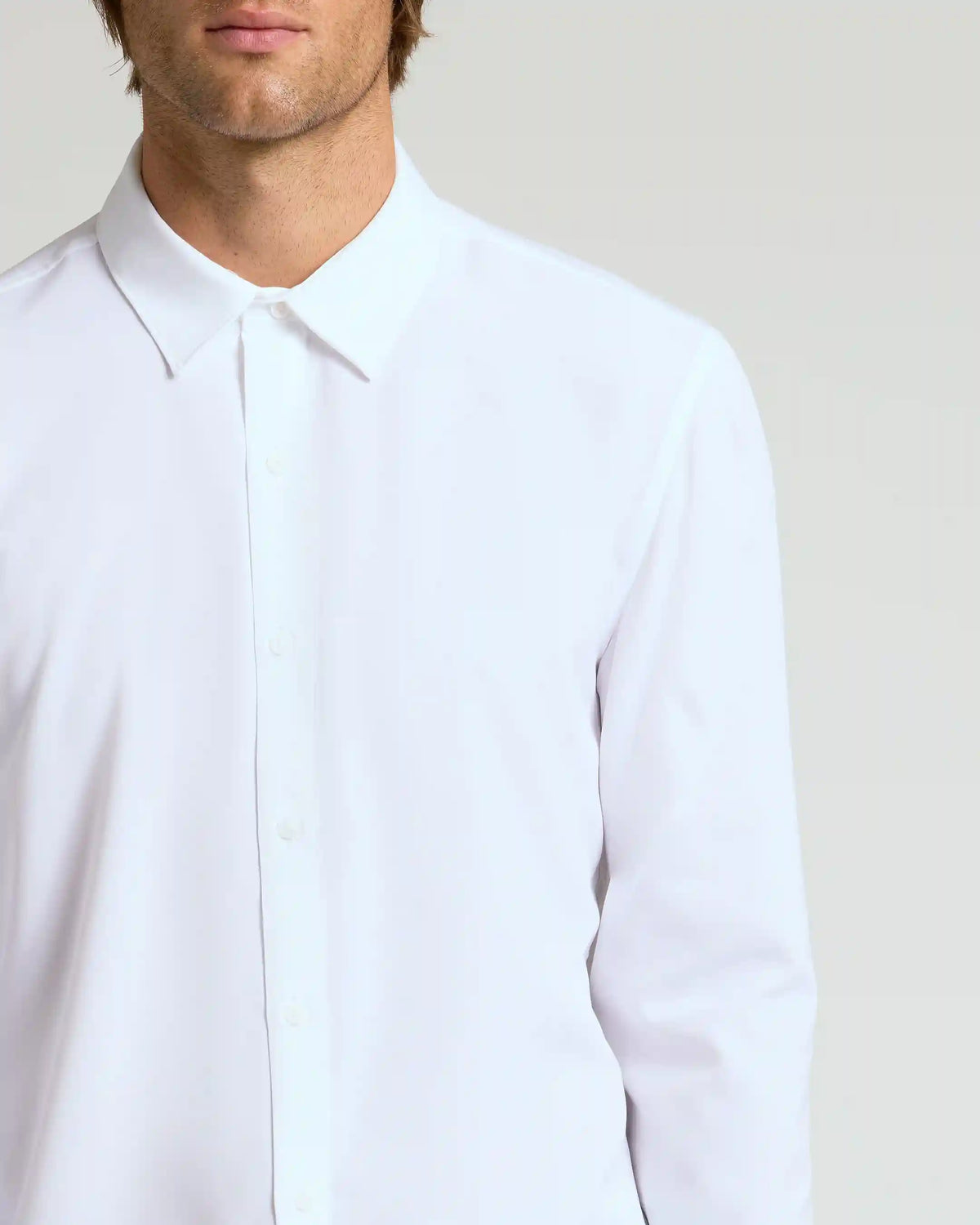 White Performance Long Sleeve Dress Shirt