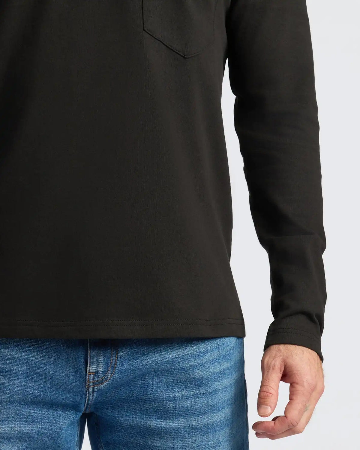 Black & White Heavyweight Long Sleeve Pocket Crew 4-Pack