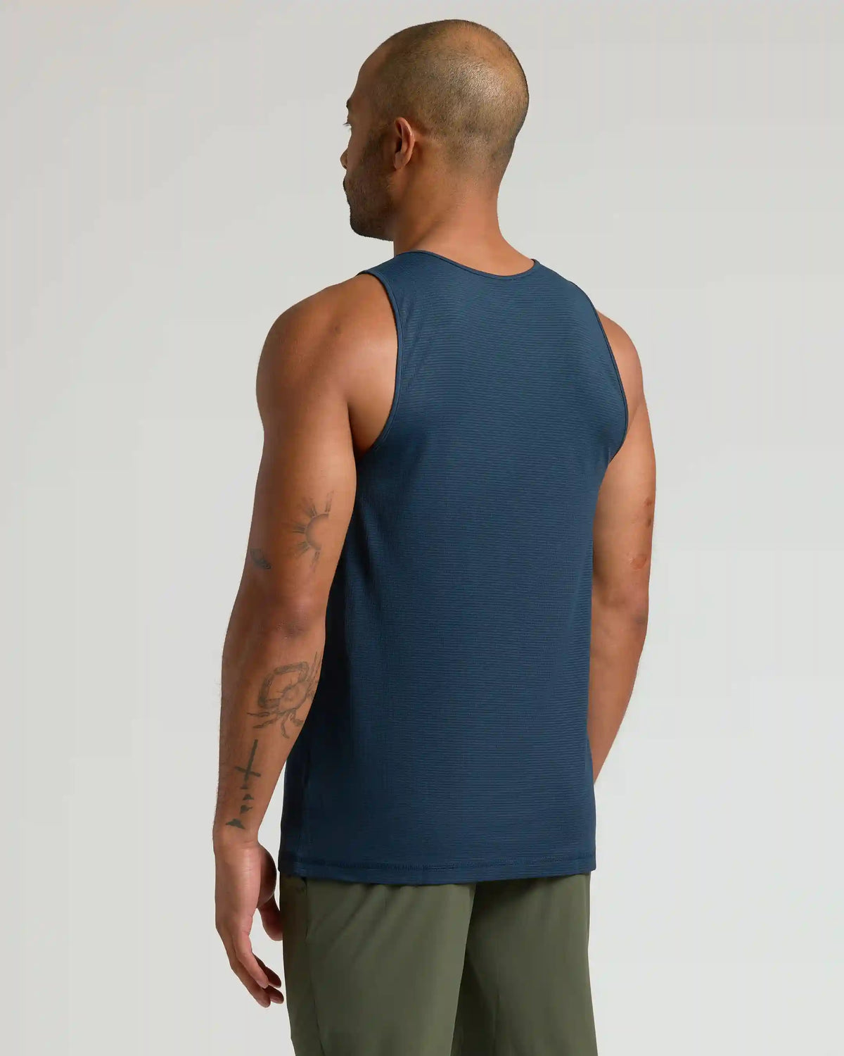 Navy Sleeveless Active Mesh Tank