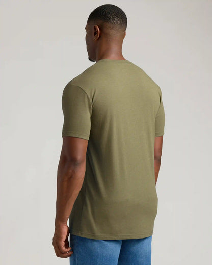 Heather Military Green Tall Straight Hem Crew Neck T-Shirt