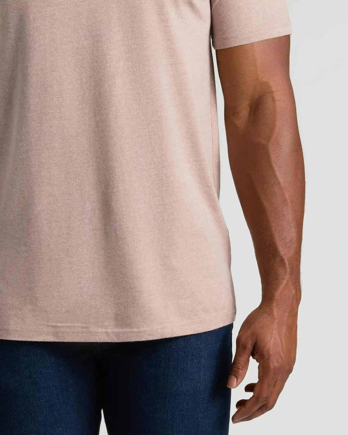 Light Heather Slate Mauve Tall Straight Hem Crew Neck T-Shirt