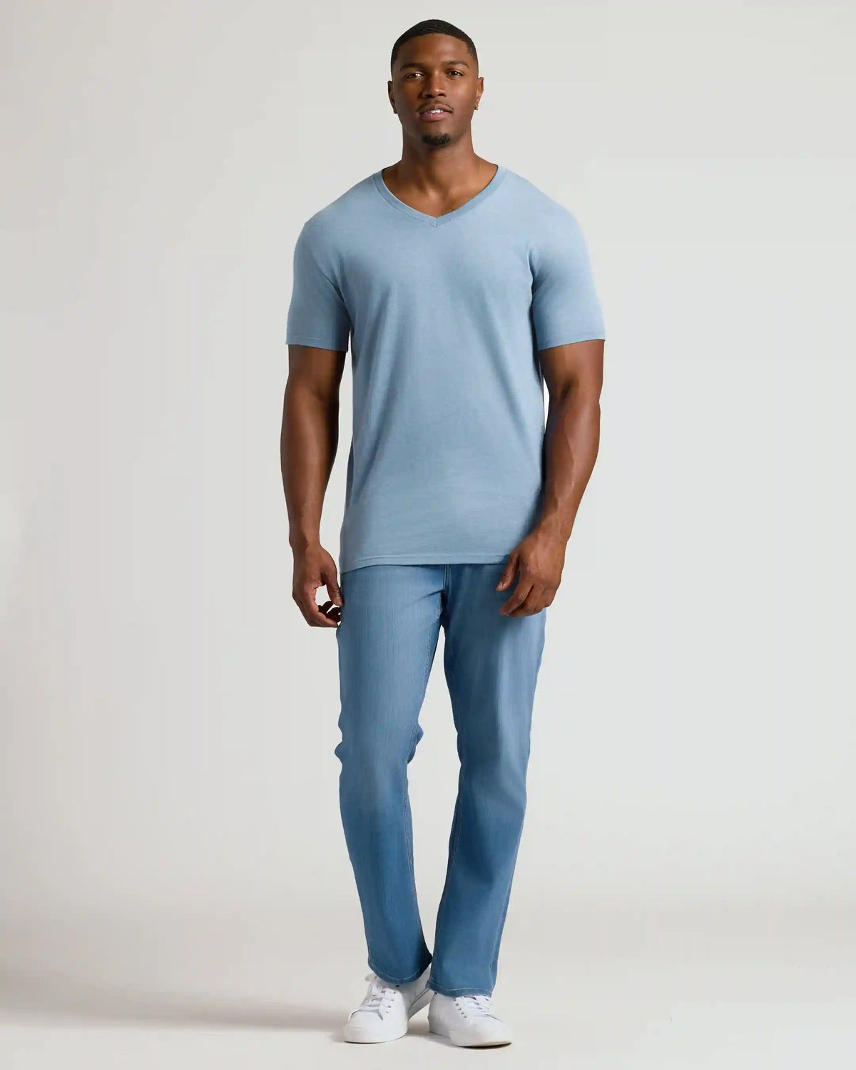 Heather Indigo Tall Short Sleeve Classic V-Neck