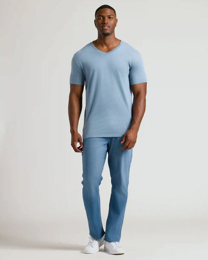 Heather Indigo Tall Short Sleeve Classic V-Neck