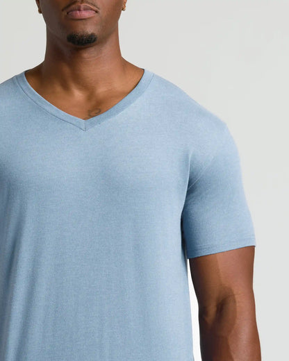Heather Indigo Tall Short Sleeve Classic V-Neck
