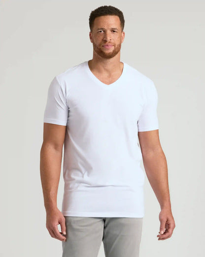Black & White Short Sleeve Tall Classic V-Neck 6-Pack