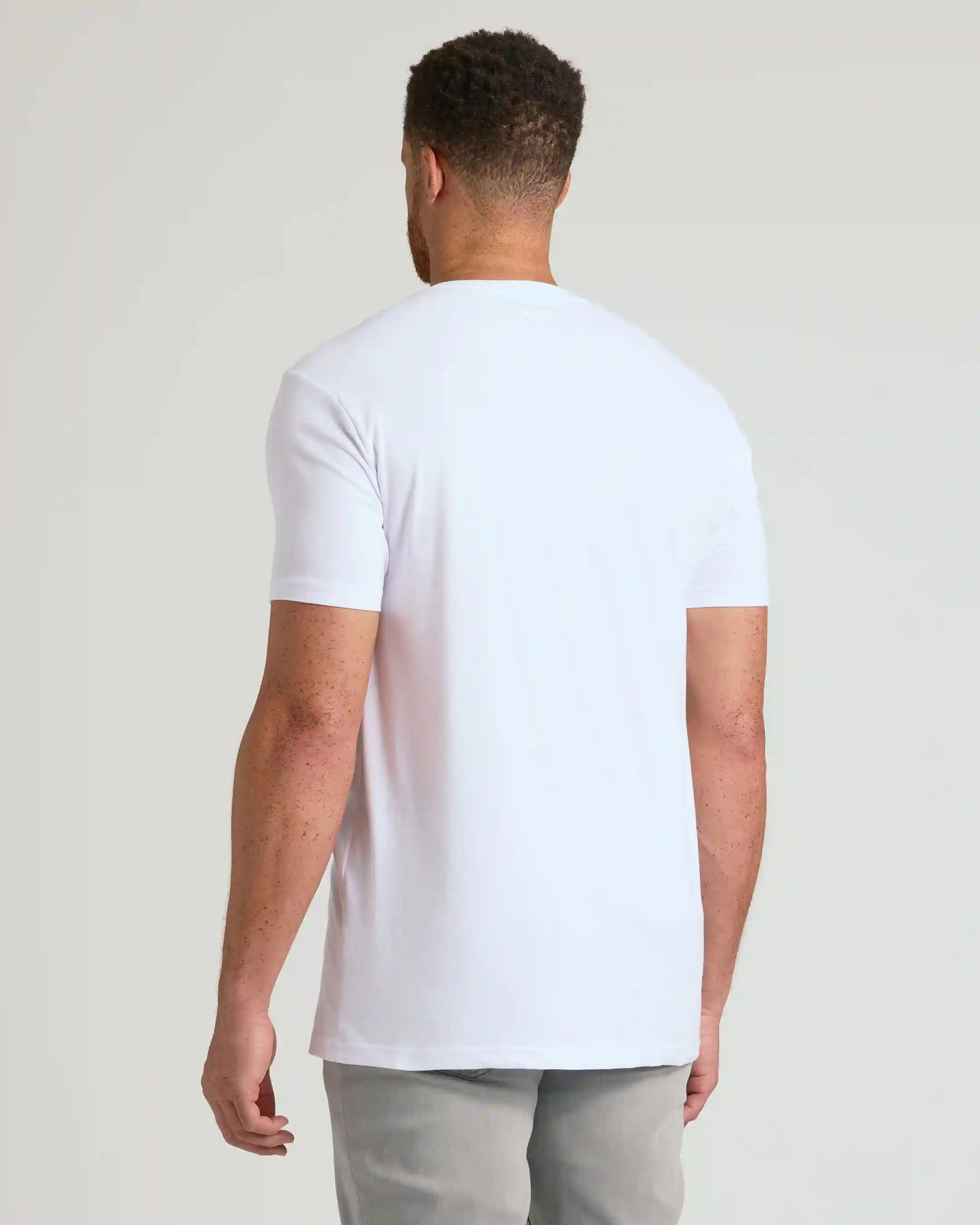 White Tall Short Sleeve Classic V-Neck