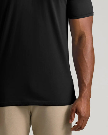 Black Short Sleeve Tall Polo