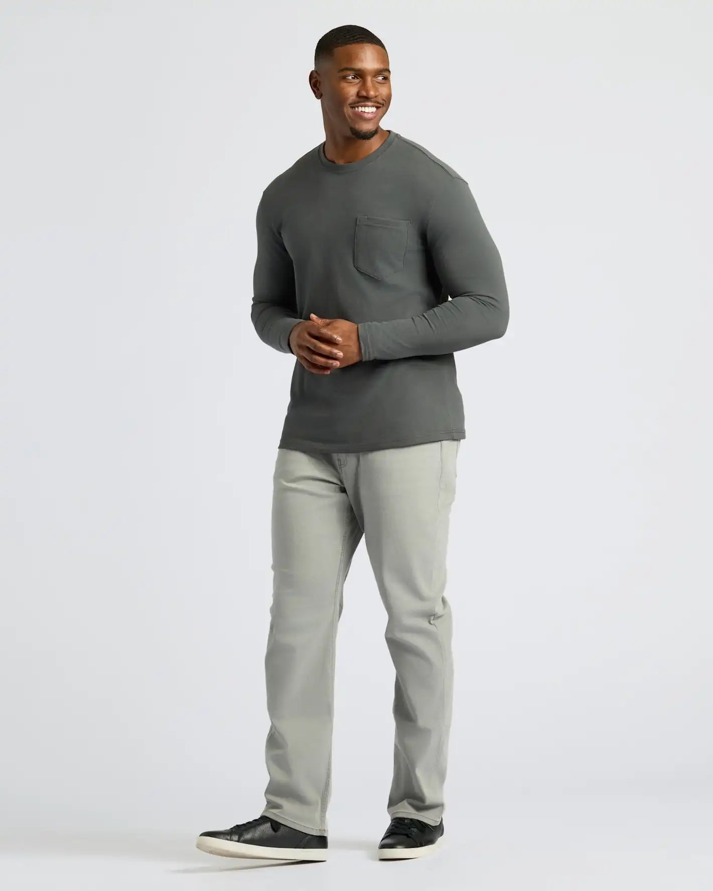 Carbon Tall Heavyweight Long Sleeve Pocket Crew